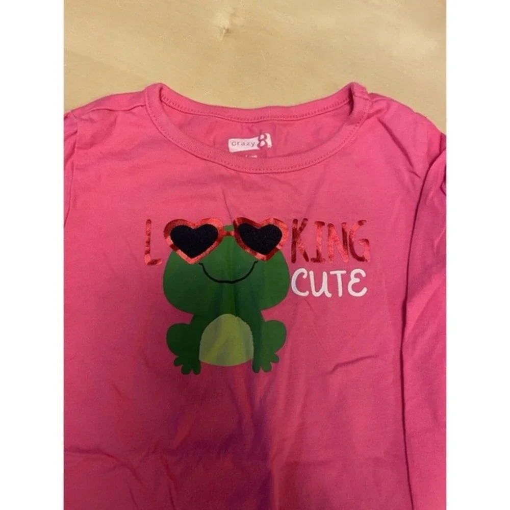Children's Place Girls Size 4 Cute‎ Frog Outfit Shirt And Pink Pants Spring - Picture 2 of 4
